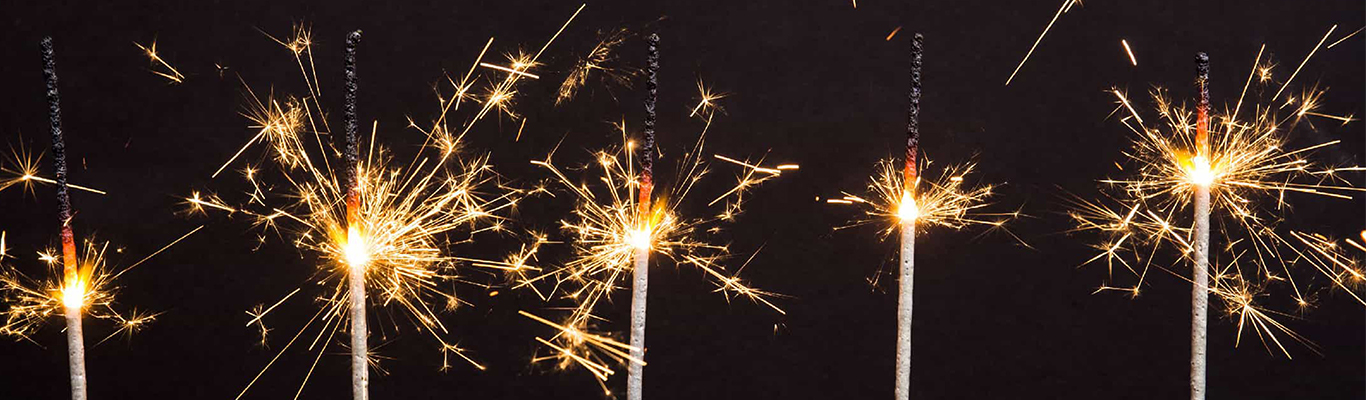 Sparklers against a dark background