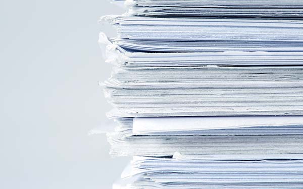 Stack of paperwork