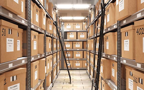 File room filled with boxes