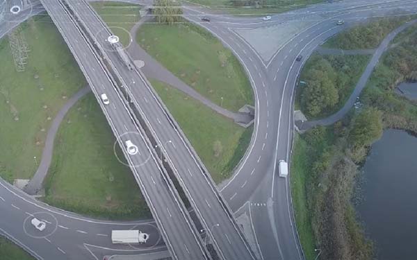 connected vehicles on roadway