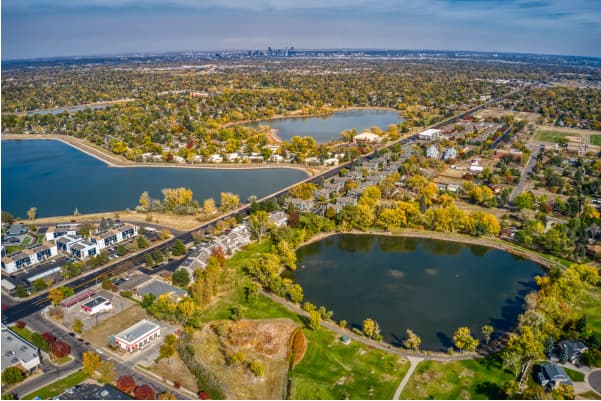 Aerial shot of Lakewood, Colorado