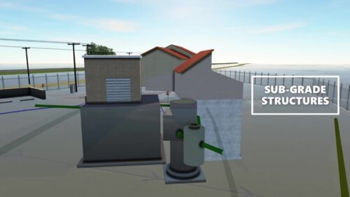 This 3D model was used to evaluate potential below-grade structure and pipeline conflicts