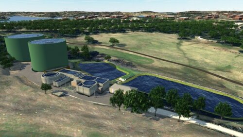 A water treatment plant in Texas used a 3D model to visualize different materials for their storage tanks. After viewing options via the below 3D model, stakeholders selected a material that reduced the plant’s visual impact on the surrounding community.